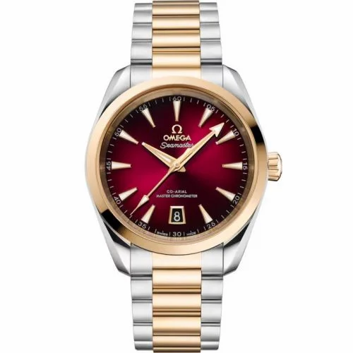Omega Seamaster Aqua Terra 150M Shades Master Chronometer 38 Stainless Steel - Moonshine Gold / Red / Bracelet 220.20.38.20.10.002 (22020382010002)